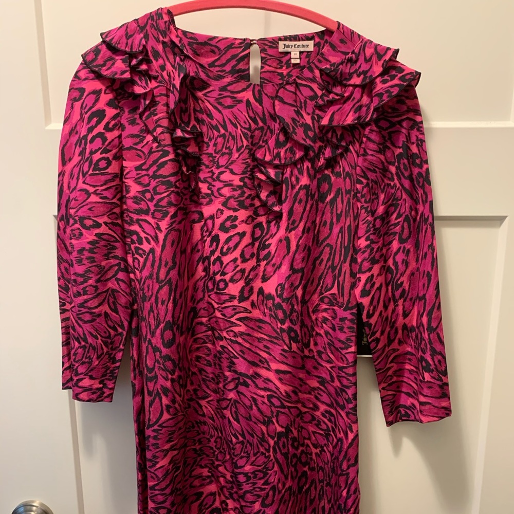 Juicy Couture Silk Pink Leopard Dress
